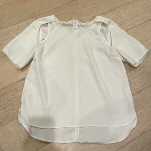 White cutout short sleeve blouse 6 small LF